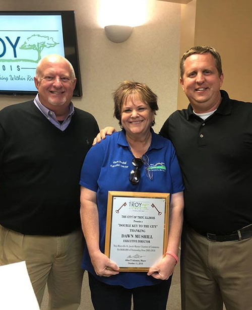 Dawn Mushill Recieves a Second Key to the City of Troy, Illinois Dawn Mushill Recieves a Second Key to the City of Troy, Illinois